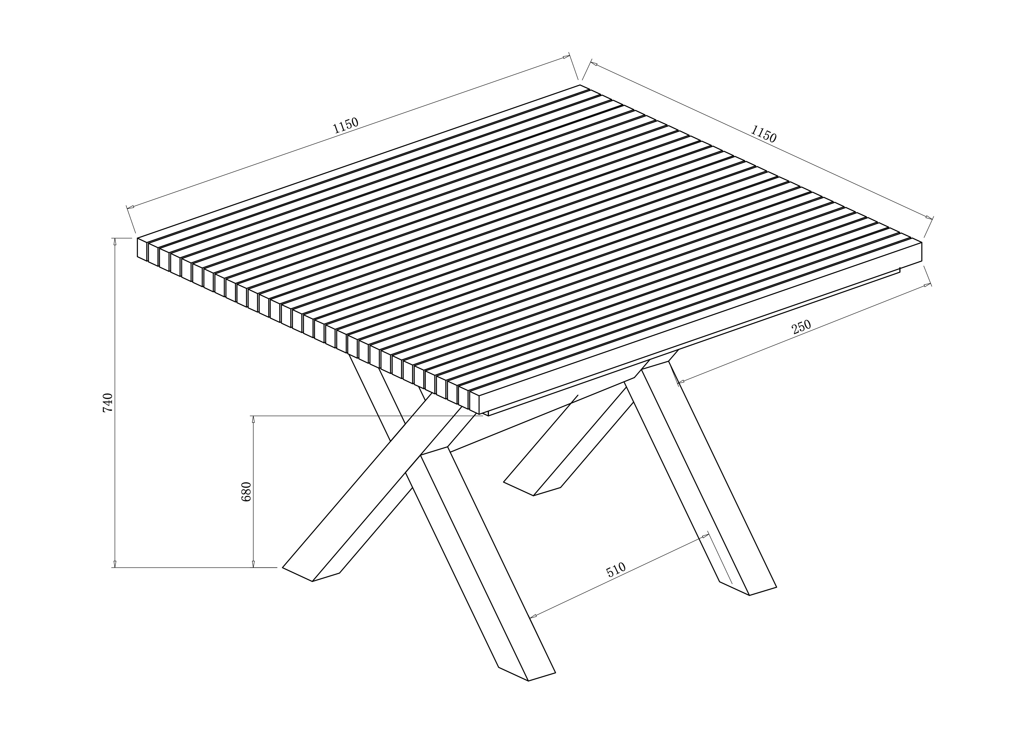 Eden 4 Seat Dining Set dimensions
